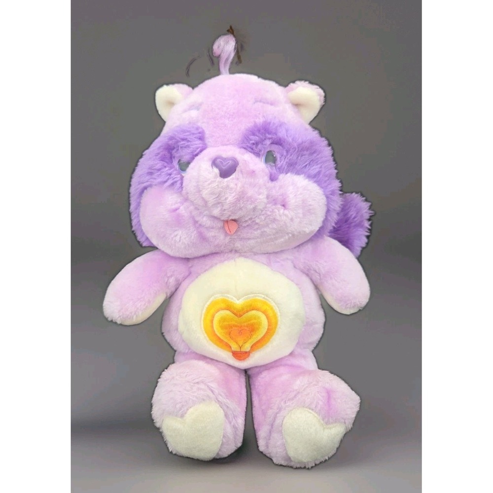Vintage 1984 Kenner Care Bears Cousins Bright Heart Raccoon 13" Plush Toy 80s